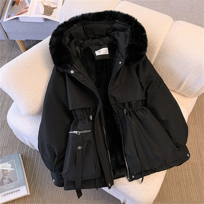 Hooded Drawstring Padded Parka