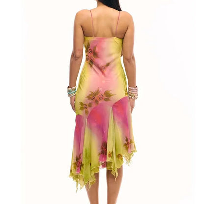 Sylue Long Dress Bohemian Hollow Backless Halter Mini