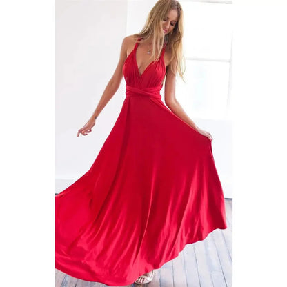 Sylue Long Dress Sexy Multiway Wrap Red Maxi Bridesmaid