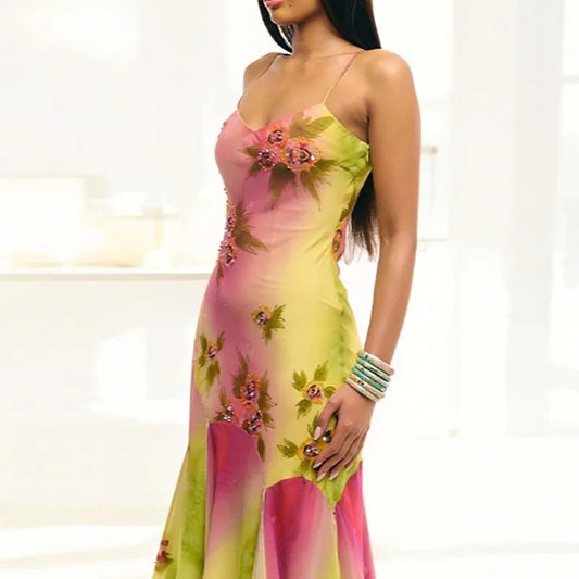 Sylue Long Dress Bohemian Hollow Backless Halter Mini
