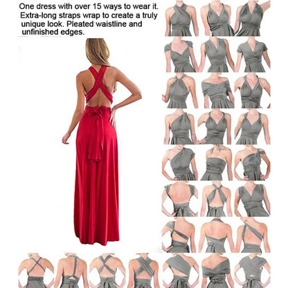 Sylue Long Dress Sexy Multiway Wrap Red Maxi Bridesmaid