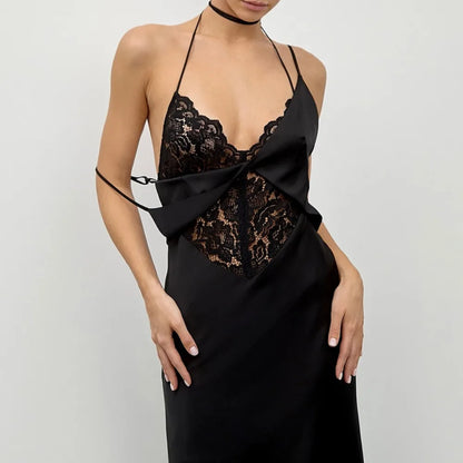 Sylue Long Dress Sexy Lace Backless Hollow Out